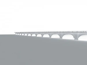 city building - big bridge 38 3D Model