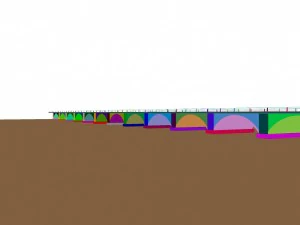 city building - big bridge 38 3D Model