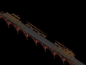 city building - big bridge 1 3D Model