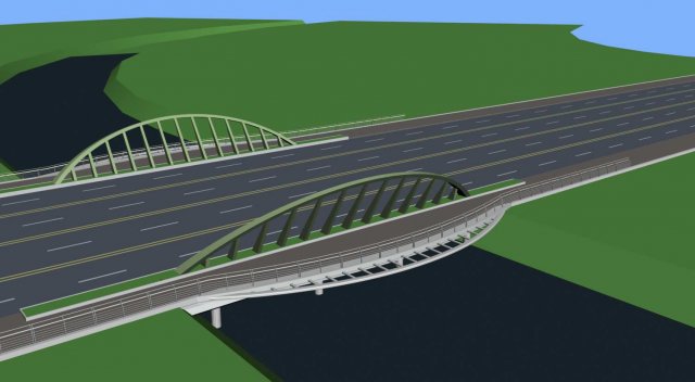 city building - big bridge 2 3D Модель .c4d .max .obj .3ds .fbx .stl .blend 