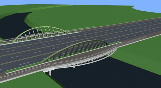 city building - big bridge 2 3D Model .c4d .max .obj .3ds .fbx .stl .blend