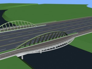 city building - big bridge 2 3Dモデル