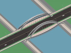 city building - big bridge 3 Modelo 3D