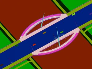 city building - big bridge 5 3D Model
