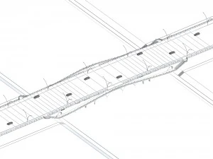 city building - big bridge 6 3D Model