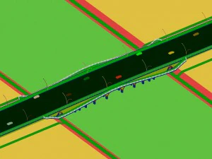 city building - big bridge 6 3D Model