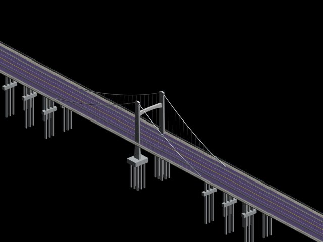 city building - big bridge 8 Modèle 3D .c4d .max .obj .3ds .fbx .stl .blend 