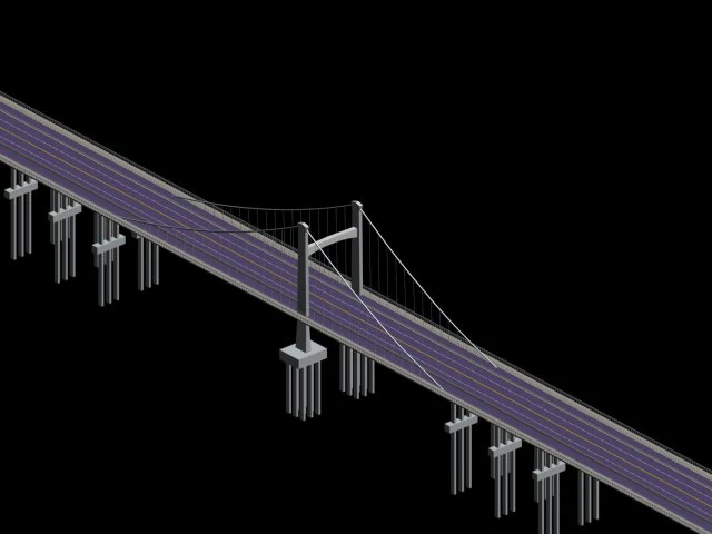 city building - big bridge 8 3D Model .c4d .max .obj .3ds .fbx .stl .blend