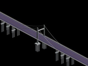 city building - big bridge 8 3D Model