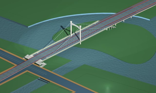city building - big bridge 9 3D Model .c4d .max .obj .3ds .fbx .stl .blend 