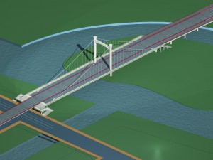 city building - big bridge 9 3D मॉडल