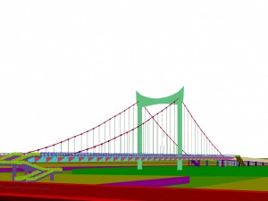 city building - big bridge 9 3D Model