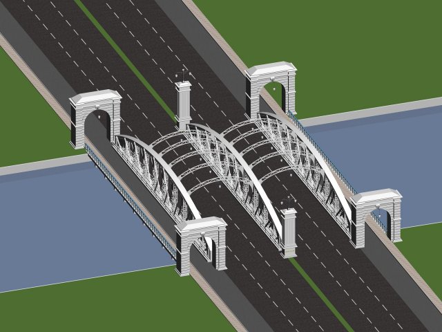 city building - big bridge 10 Modello 3D .c4d .max .obj .3ds .fbx .stl .blend 