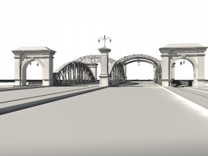 city building - big bridge 10 Modello 3D