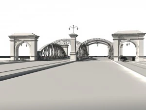 city building - big bridge 10 3D Model