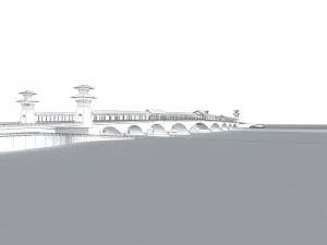 city building - big bridge 11 3D Model