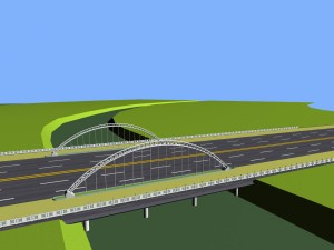 city building - big bridge 12 3Dモデル