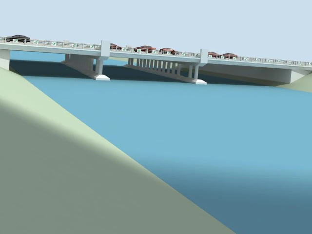 city building - big bridge 13 3D Model .c4d .max .obj .3ds .fbx .stl .blend