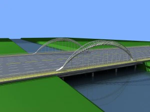 city building - big bridge 14 3D Model