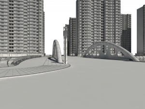 city building - big bridge 15 Modèle 3D