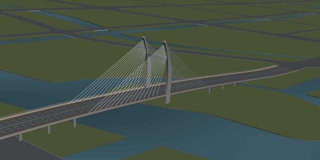 city building - big bridge 16 3D Model .c4d .max .obj .3ds .fbx .stl .blend 