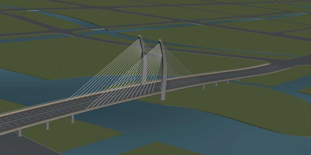 city building - big bridge 16 3D Model .c4d .max .obj .3ds .fbx .stl .blend 