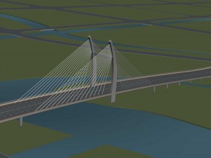 city building - big bridge 16 Modèle 3D