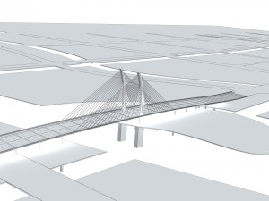 city building - big bridge 16 3D Model