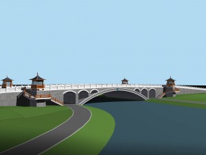 city building - big bridge 18 3D 模型