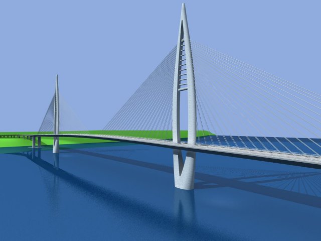 city building - big bridge 21 Modèle 3D .c4d .max .obj .3ds .fbx .stl .blend 