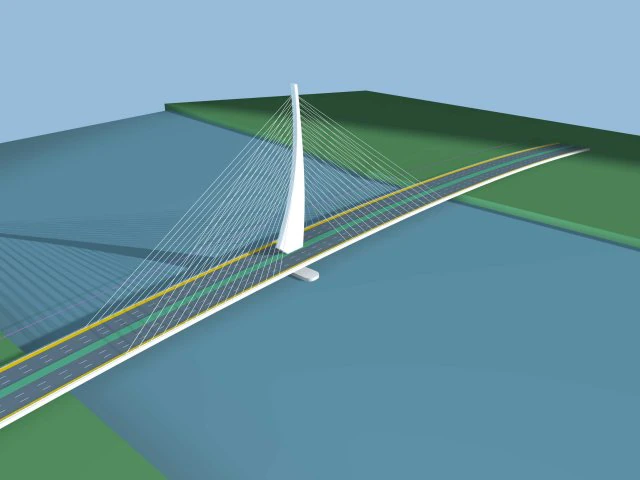 city building - big bridge 23 3D Model .c4d .max .obj .3ds .fbx .stl .blend