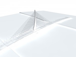 city building - big bridge 23 3D Model