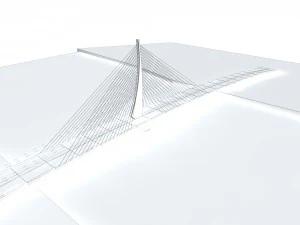 city building - big bridge 23 3D Model