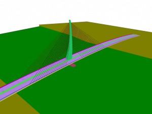 city building - big bridge 23 3D Model
