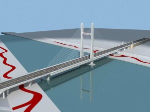 city building - big bridge 24 3Dモデル