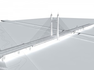 city building - big bridge 24 3Dモデル