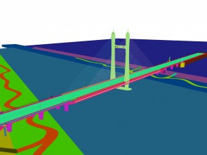 city building - big bridge 24 3Dモデル