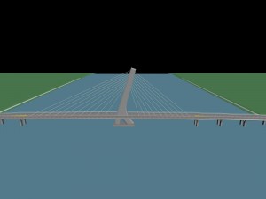 city building - big bridge 25 3D Model