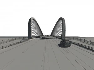 city building - big bridge 27 3D Model