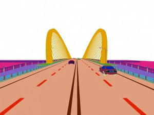 city building - big bridge 27 3D Model