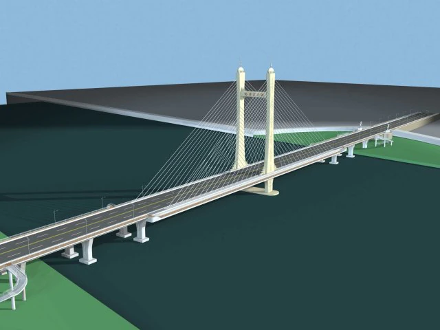 city building - big bridge 28 3D Model .c4d .max .obj .3ds .fbx .stl .blend 