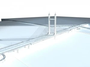 city building - big bridge 28 3D Model