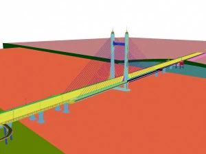 city building - big bridge 28 3D Model