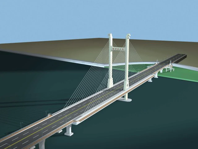 city building - big bridge 29 3D Model .c4d .max .obj .3ds .fbx .stl .blend 