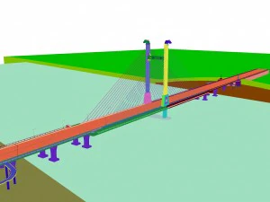 city building - big bridge 29 3D Model