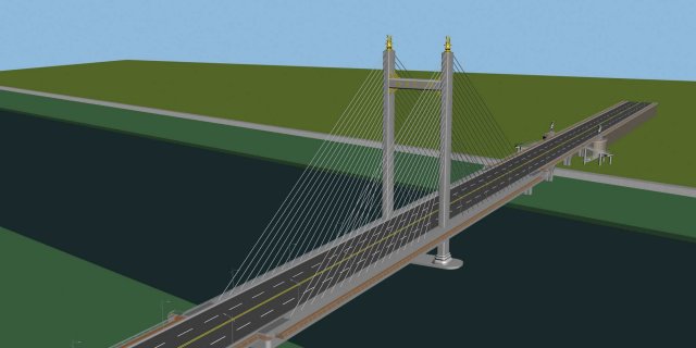 city building - big bridge 30 Model 3D .c4d .max .obj .3ds .fbx .stl .blend 