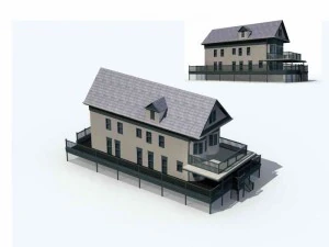 city - multi-storey commercial office building 1 3D Model