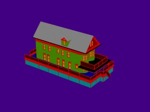 city - multi-storey commercial office building 1 3D Model