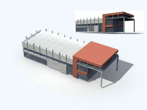 miasto - wielokondygnacyjny biurowiec handlowy 2 Model 3D