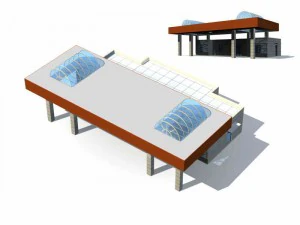 miasto - wielokondygnacyjny biurowiec handlowy 7 Model 3D